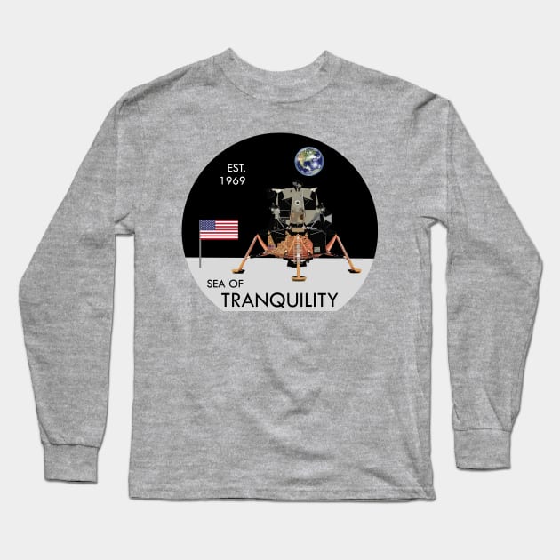 Apollo 11 Moon Landing Sea of Tranquility Long Sleeve T-Shirt by IORS